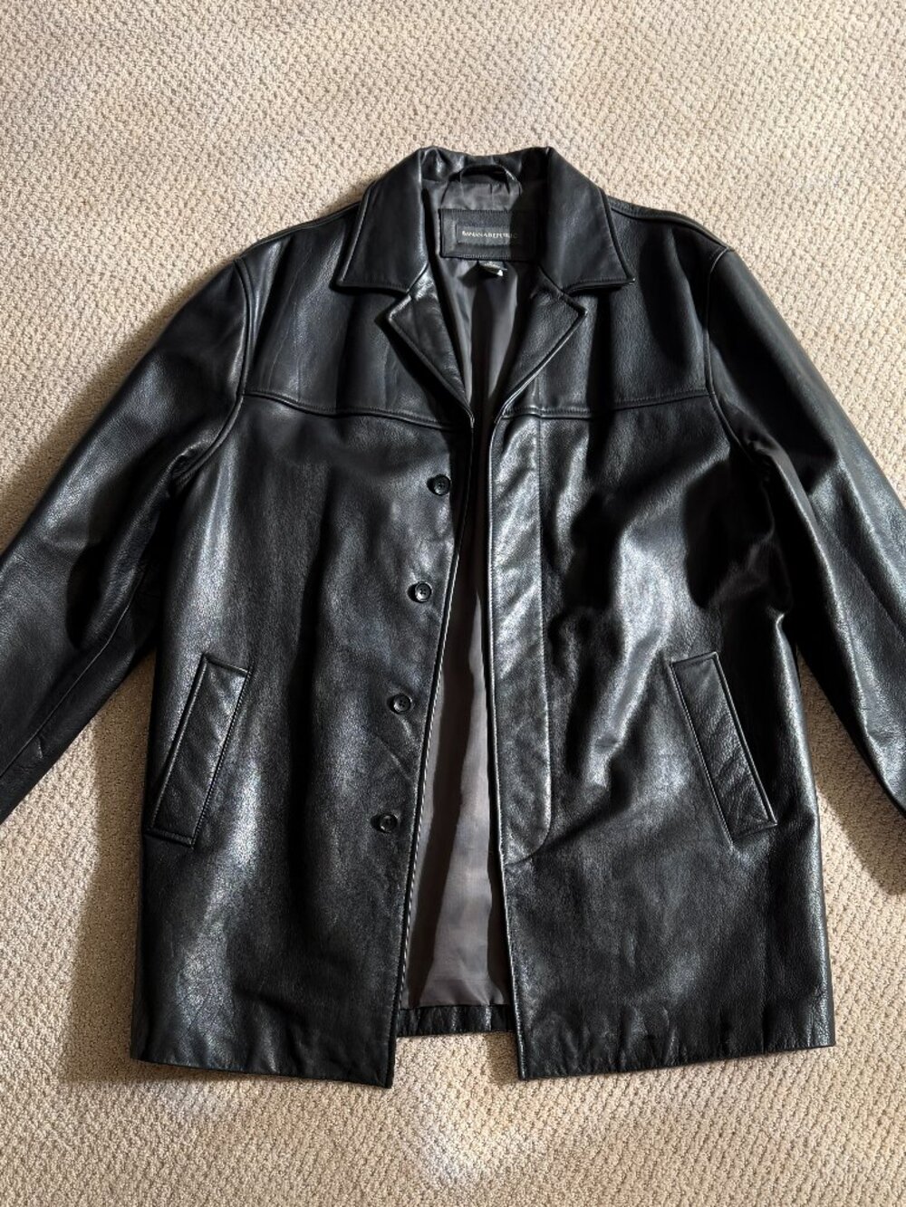 Men's Banana Republic Black Leather Jacket.